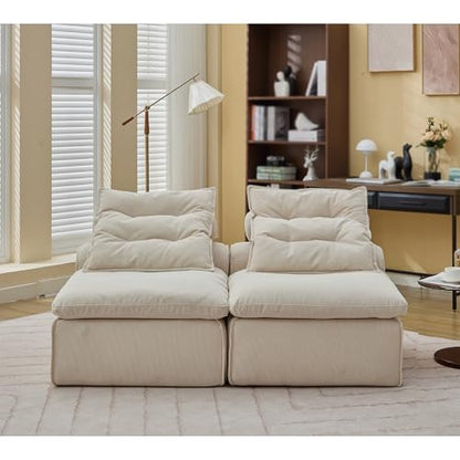 Apartment, Modular Sofa,Chair,2 Seats,Fabric,Upholstered,Soft,Lumbar Pillow, with backrest,Reading Nook, Living Room, Lounge,No Armrests,66 * 37.9 * 33''
