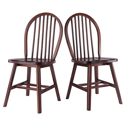 Winsome Sorella 5-pc Set Round Drop Leaf Table, Walnut - color: Walnut, size: Table + 4 Chairs