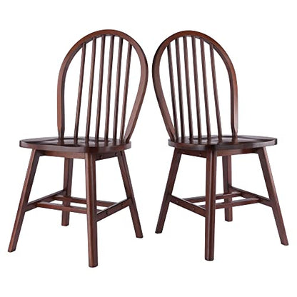 Winsome Sorella 5-pc Set Round Drop Leaf Table, Walnut - color: Walnut, size: Table + 4 Chairs