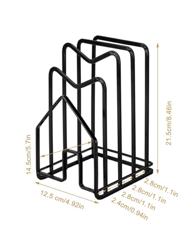 SUNFICON 2 Pack Cutting Board Racks Holders Pot Pan Lids Holders Chopping Board Organizers Thin Bakeware Trays Dry Display Stands Kitchen Countertop Cabinet Office Black - color: 2PCS Black