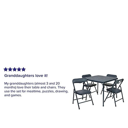 Flash Furniture Mindy Kids Navy 5 Piece Folding Table and Chair Set | Daycare and Classroom, Children's Activity Table, Portable - color: Navy, size: 5 Piece Set