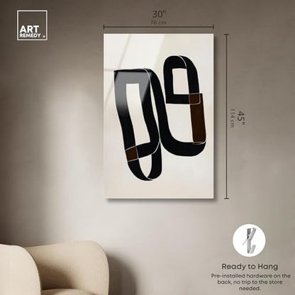 The Buckle I Acrylic Print Black Minimalist Art by Art Remedy, Ready to Hang, 30 x 45 - size: 45"L x 30"W