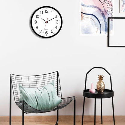 Foxtop 14 Inch Wall Clock Modern Silent Non-Ticking Quartz Battery Operated Round Analog Classic Black Wall Clock for Classroom School Office Living Room Bedroom Home - color: Black, size: 14 Inch - 1 Clock