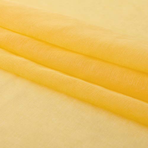 Yellow Sheer Curtains 84 Inches Long Semi Faux Linen Yellow Sheer Curtain 84 for Bedroom Living Room Girls Kids Room Butter Yellow Sheer Curtains 2 Panels 52x84 - color: Butter Yellow, size: 52"W x 84"L (Pack of 2)