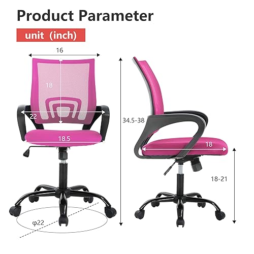 PayLessHere Office Computer Chair Ergonomic Cheap Desk Chair Adjustable Comfortable Mid Back Task Rolling Swivel with Lumbar Support for Home Office (Pack of 2, Pink) - color: Pink, style: pack of 2