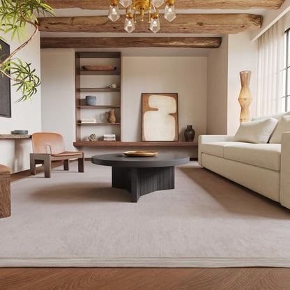 Guyii Grey Round Coffee Table, Modern Tea Table, 31.49" Center Table, Living Room Centerpiece for Home, Apartment & Office, Easy Assembly