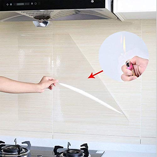 Clear Contact Paper Oil Proof Waterproof Wallpaper for Kitchen Backsplash | Self Adhesive Vinyl Film High Temperature Resistant Transparent Removable Paper for Cupboard Doors Wall Kitchen 11.8In*118In - size: 11.8"W x 118"L
