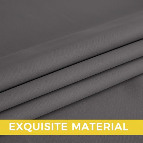 NICETOWN Blackout Curtains Grommet 2 Panels Grey Drapes 95Inches Long - color: Grey, size: 52"W x 95"L (Pack of 2)