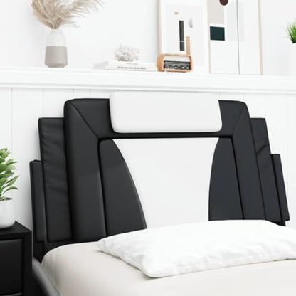 Wall Mounted Headboard Cushion, 39.4 Inch Rectangular Faux Leather Padded Backrest for Bed, Modern Headboard Pillow for Bedroom Reading and Relaxing, Black and White - color: Black and White