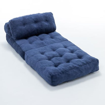 Blue Convertible Sofa Bed Folding Sofa Bed Sleeper Chair Couch Beds, Comfy Floor Beds with Pillow and Back Support, Small Couch for Bedroom, Living Room Bedroom - color: Blue