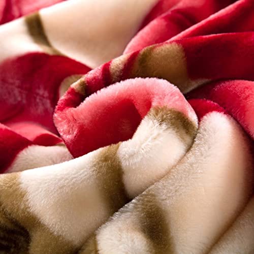 LGYKUMEG Korean Mink Blanket 71''×87'', Silky Soft and Warm - 2 Ply Reversible Raschel Single Bed Throw Blanket （180×220cm3kg） - color: Brown, size: 71x87in/6.6lb