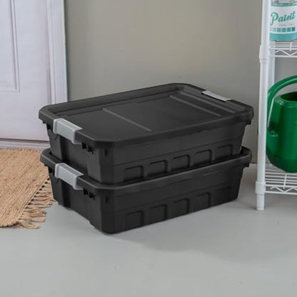 Sterilite 12-Pack Plastic Storage Bins with Lids, Stackable Containers, 10 Gallon, Black - size: 10 Gallon, style: 12 Pack