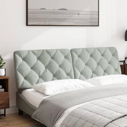 Headboard Cushion Wall Mounted Upholstered Backrest, 61 Inch Light Grey Velvet Headboard for Queen Bed, Geometric Pattern Support Pillow with Removable Washable Cover