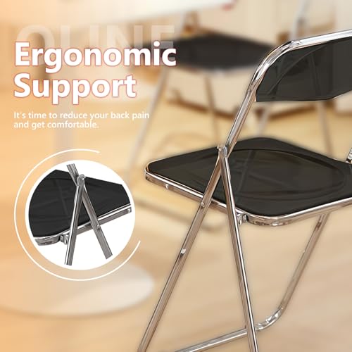 JPBSTO 10 Pack Commercial Black Folding Chairs - Heavy Duty Bulk Stackable for Event Rental, Stadium, Large Capacity Venue (300lb Capacity) - color: Black, size: 10-Pack