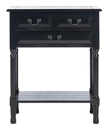 SAFAVIEH Furniture - Primrose 3-Drawer Console Table - Black - Solid Wood - Farmhouse Classic Design - Ideal for Entryway, Living Room, Hallway, 23.5" W x 13" D x 29.5" H (CNS5707B) - color: Black