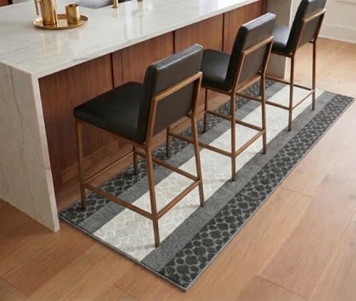 Custom Size Hallway Runner Rug Grey Color 31 inch Wide Select Your Length Non-Slip (Skid Resistance) Rubber Backing 6 feet x 31 inch - color: Chain Grey, size: 2'7" x 6' (Runner)