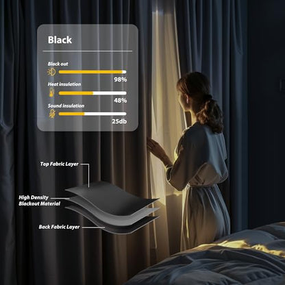 Room Divider Blackout Curtains Flexible Sliding Tracks Sets Ceiling Mounted Rod Window Curtain Privacy Separation for Bedroom Living Rooms,1 Panel Black Drape and Black Track Set-W180xH72 in - color: Black, size: 180"W x 72"L (Pack of 1)