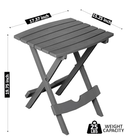 Adams Quik-Fold® Side Table - Charcoal - color: Charcoal