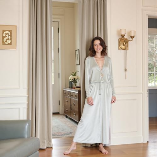 Extra Long Beige Velvet Curtains Rod Pocket 42×108 Inch 2 Panels | Soft Velvet, Room Darkening, For Tall Windows & High Ceilings, Light Shifting Texture, Elegant Drape, Cozy - color: R | Beige, size: 42"W x 108"L (Pack of 2)
