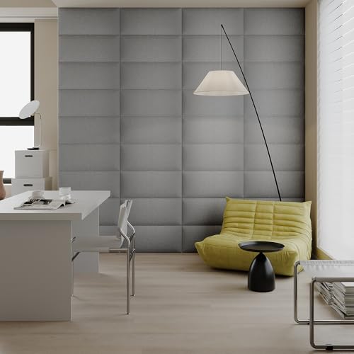 Minimalist Gray Removable Linen Headboard 24x12 Inch 6-Panel Kit - Lightweight Linen Panels for Queen Beds, Renters-Friendly Design - color: Linen -Grey
