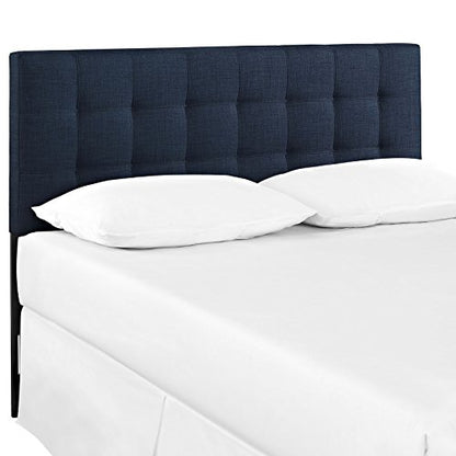 Modway Lily Tufted Linen Fabric Upholstered Queen Headboard in Navy - color: Navy, size: Queen