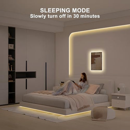 Tatazone 6.56ft Tunable White COB Led Strip Light with RF Remote, CRI93+ Dimmable CCT 2700K-6500K COB Led Tape Lights, Adhesive 3PIN Dual Color Led Light Strip for Bedroom, Kitchen, Cabinet - size: 6.56ft