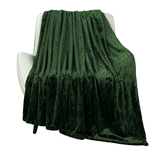 Fleece Blanket Super Soft Cozy Throw Blanket 50" x 60", Lightweight Fuzzy Comfy Textured Flannel Blanket Warm Plush Throw Blankets for Couch, Sofa, Bed, Olive Green - color: Olive Green, size: Throw-50" x 60"