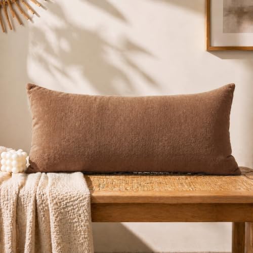 JoraLion Chenille Lumbar Pillow Covers 16x24 inch Dark Orange | Solid Dyed Decorative Throw Pillow Covers, Plain Farmhouse Soft Chenille Cushion Case for Couch Sofa Bed Room, Pack of 1 - color: Dark Orange, size: 24" x 16" (Pack of 1)
