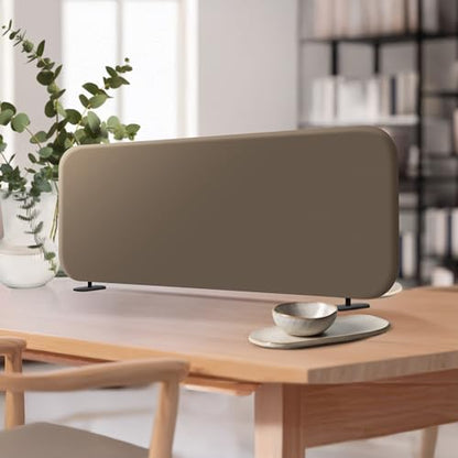 DECOLAB Desk Divider, Privacy Tabletop Partition Panel 48"x18", Taupe | Freestanding Desk Screen. For Dormitory, Office, Student, Counter Top, Testing. No Drill. - color: Taupe