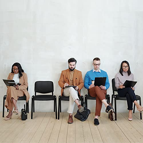 VINGLI 10-Pack Waiting Room Chairs, Stackable Chair for Office, Pu-Black | Stacking Chairs, Armless Church Chairs, Space-saving, Guest & Reception, Office Lobby, Business Hall - color: Pu-black, size: 10-pack