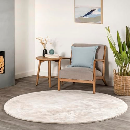 nuLOOM Loni Off White Solid Washable Area Rug, 6' Round - color: Off White, size: 6' (Round)
