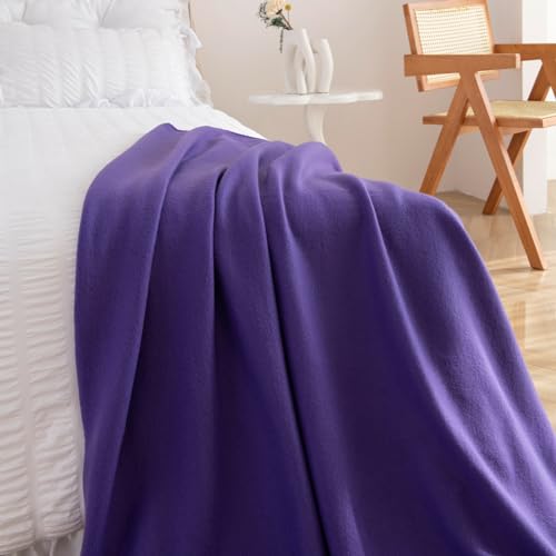 CAI TENG Fleece Throw Blanket Pack of 6 Blankets Bulk for Couch Bed 50x60 Kids Blanket Polar Fleece Fabric Soft Cozy Travel Blankets Lightweight Small Throws Baby Wedding Gifts Yard Purple - color: Purple