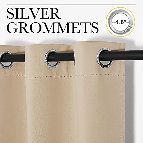 NICETOWN Room Darkening Grommet Panels - Baby Room Curtains 90 inches Long, Privacy Draperies (42 inches Width, Biscotti Beige, 1 Pair) - color: Biscotti Beige, size: 42"W x 90"L (Pack of 2)