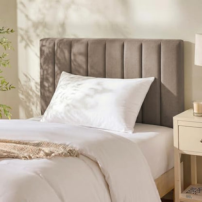 Nestl Upholstered Twin Headboard - Easy Assemble Channel Stitched Headboard Twin Size - Wall Mounted Headboards with 3D Soundproof Wall Panels Peel & Stick Floating Headboards, Mocha - color: 04-mocha Brown, size: Twin