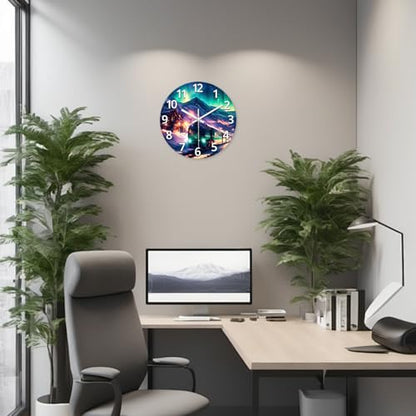 XNM Glass Battery Operated Wall Clock 12 Inch | Teal Office Living Room Kitchen Wall Clock Analog Modern Round Silent Wall Clock Non Ticking - color: Teal 9, size: 12 Inch
