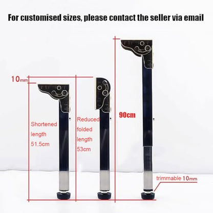 Stainless Steel Folding Table Legs - Adjustable Height, Metal Legs for Campervan & Wall Mounted Dining Table (Size: 90cm/35.4in) - size: 35.4 in