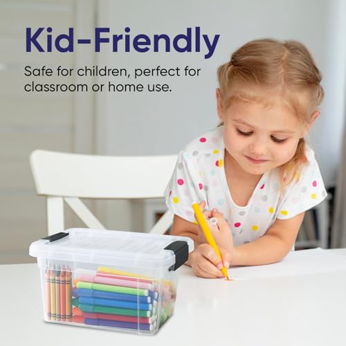 Superio Mini Storage Container Plastic Crayon Box Art Supplies and Sewing Case Stackable Clear Small Organizer for Beads, Stationery, Chalk, and Food, 1.4 Quart, 8 Pack - size: 1.4 Quarts, style: 8 Pack