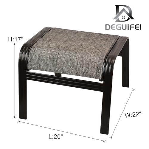 Patio Outdoor Ottoman Footstools Assembled Aluminum Footrest Side Table Small Chairs Patio Ottoman 2 Set Brown - color: 2 Pieces-2025brown
