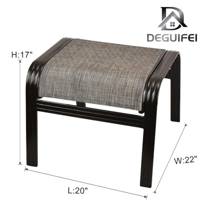 Patio Outdoor Ottoman Footstools Assembled Aluminum Footrest Side Table Small Chairs Patio Ottoman 2 Set Brown - color: 2 Pieces-2025brown
