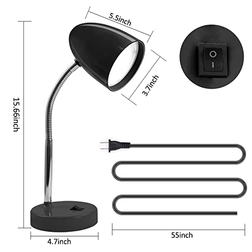 E ENERGETIC LIGHTING LED Desk Lamp, 3.5W 240LM 4000K Cool White Study Lamps for Bedroom and Office, Eye Protection, ETL Listed, Black Table lamp - color: Desk Lamp-Black