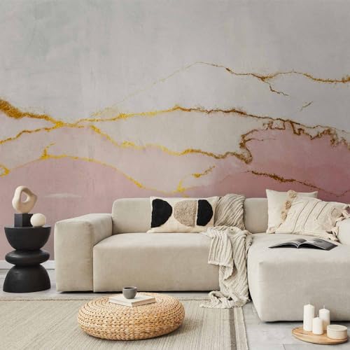 Wall Mural Abstract 77x55 in - Peel and Stick Self-Adhesive Wallpaper Removable Large Sticker Foil Wall Decor Print Picture Image Design Marble rosa Like Painted a-A-10238-a-b - color: #13, size: 77"Wx55"H Self-Adhesive