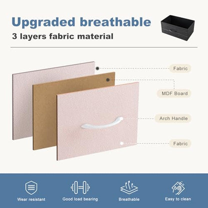 DUMOS Nightstand, Bedside Table with 4 Fabric Drawers | Night Stand with Sturdy Steel Frame Wood Top, Small Narrow Dresser Organizer Furniture, Bedroom Closet Living Room, Pink - color: Pink, size: 11.8"D x 17.7"W x 37.4"H (4 Drawers)