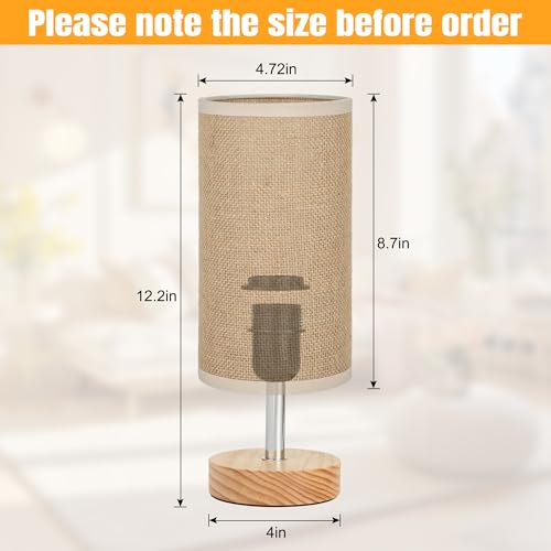 Bedside Table Lamps, Table Lamp for Bedroom, Lamps for Night Stands with Linen Lampshades, Small Table Lamp for Living Room, Office (Bulb Excluded) (Brown) - color: Brown