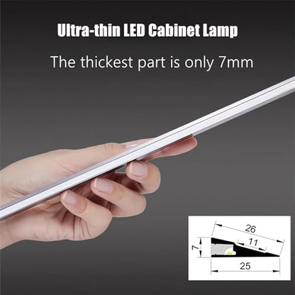 JARBIH Ultra-Thin Led Aluminum Channel, 45°Oblique Under Cabinet Beam Light | 5Pack 1M/3.3ft Self Adhesive LED Profile System, Invisible H7mm Surface Mounted Wardrobe Layer Shelf Panel Hard Bar(Gray) - color: Gray without LED Strip
