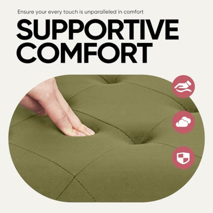43 Inches Velvet Storage Ottoman Bench, Folding Upholstered Ottoman with Storage for Bedroom Living Room, 140L Capacity - color: Ovile