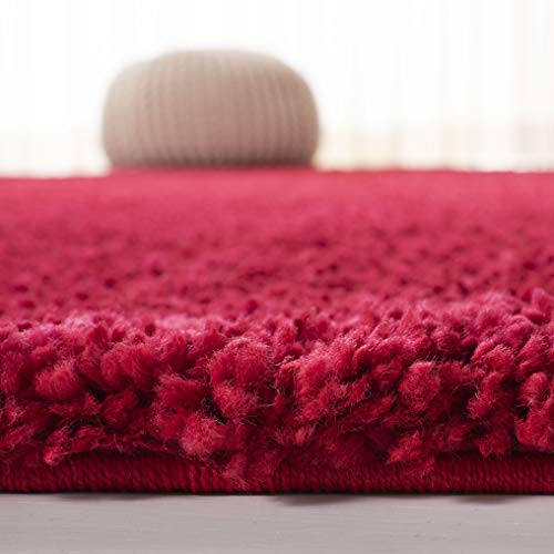 SAFAVIEH August Shag Collection Accent Rug - 2'3" x 4', Red, Solid Design, Non-Shedding & Easy Care, 1.2-inch Thick Ideal for High Traffic Areas in Entryway, Living Room, Bedroom (AUG900Q) - color: Red, size: 2'3" x 4' (Rectangular)