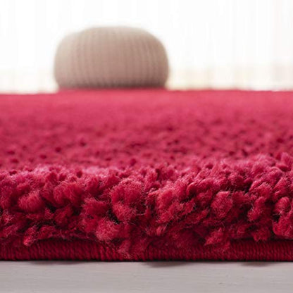 SAFAVIEH August Shag Collection Accent Rug - 2'3" x 4', Red, Solid Design, Non-Shedding & Easy Care, 1.2-inch Thick Ideal for High Traffic Areas in Entryway, Living Room, Bedroom (AUG900Q) - color: Red, size: 2'3" x 4' (Rectangular)