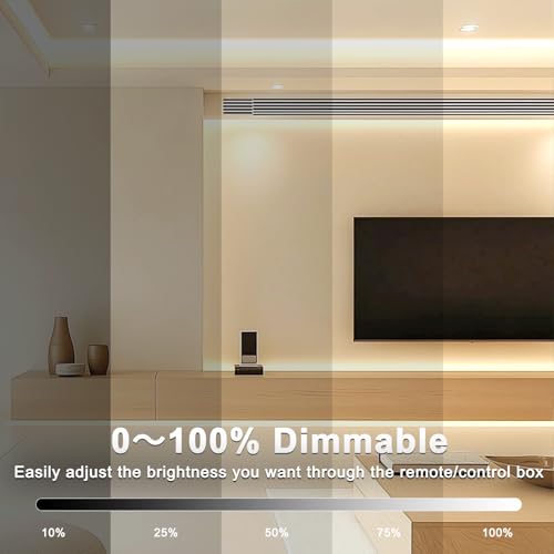 COB LED Strip Light 6ft Warm White,320LED/M 5V LED Strip Lights | Dimmable 3000K TV Backlight,USB Powered Flexible Under Cabinet LED Tape Light for Bedroom,Kitchen,Home DIY Lighting - color: Warm White, size: 6ft