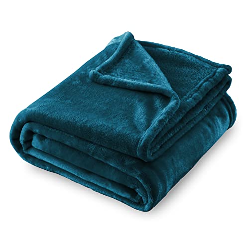 Flannel Fleece Blanket Throw Size, Blue Coral, 50x60 inches | All Season Super Soft Cozy Blanket for Bed or Couch - color: Blue Coral, size: 50"×60"