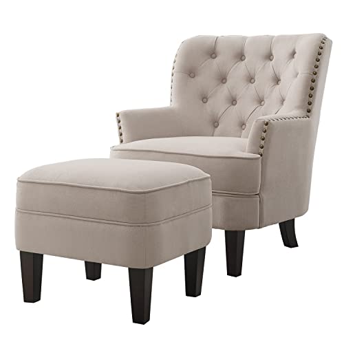 Rosevera Hardy Home Office Chair with Height Adjustability and Button Tufting, Large, Beige - color: Beige